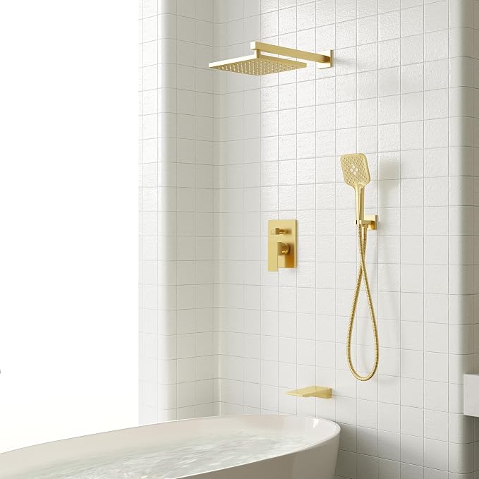 Gabrylly Shower System with Tub Spout, Wall Mounted Shower Faucet Set - Image 3