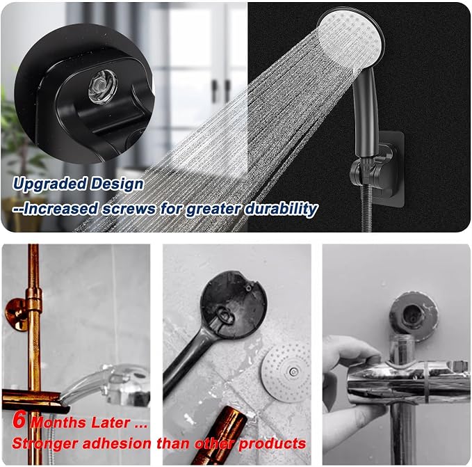 NearMoon Self Adhesive Shower Head Holder-Adjustable Handheld Shower Holder NO - Image 4