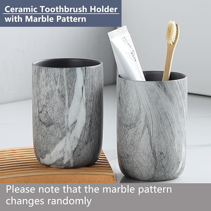 Marble Grey Toothbrush Holders for Bathrooms - Image 5