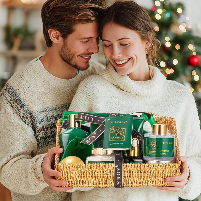 Christmas Gift Basket for Women and Men- 15-Piece Premium Eucalyptus Bath Gift - Image 6