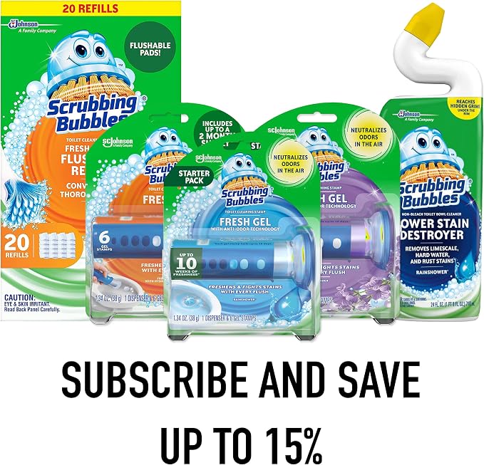 Scrubbing Bubbles Fresh Gel Toilet Bowl Cleaning Stamps, Helps Keep Toilet - Image 2