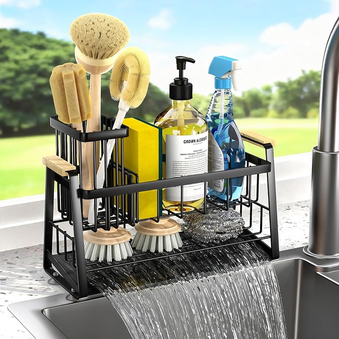 Housolution Sponge Holder for Kitchen Sink, 2-Tier Sink Caddy Organizer by Housolution