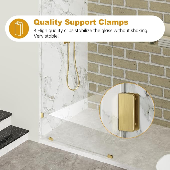 Frameless Fixed Shower Screen 36" W × 78" H, Shower Glass Panel, 5/16" SGCC - Image 3