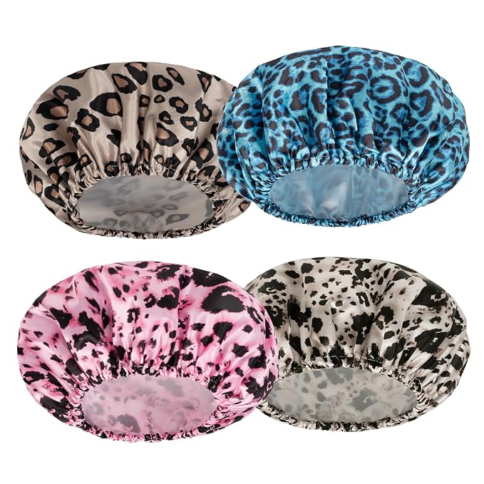 AmazerBath Shower Cap, Double Layers Hair Cap by AmazerBath