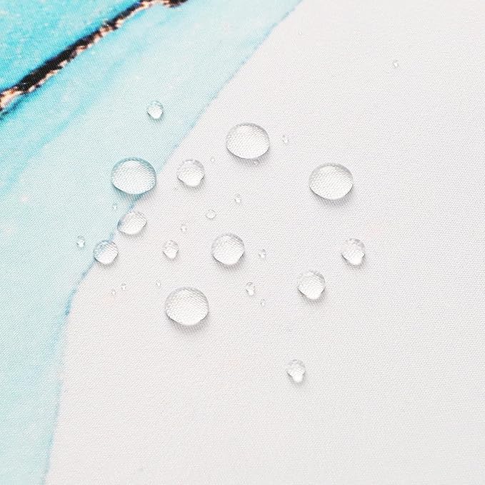 Gibelle Abstract Marble Shower Curtain, Watercolor Pink Turquoise Shower Curtain - Image 5