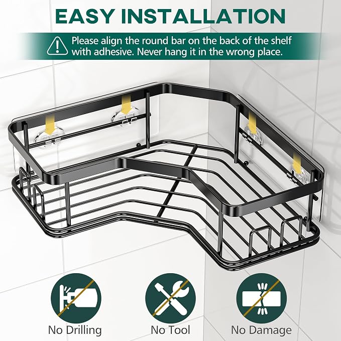 MAXIFFE 5 Pack X-Large Corner Shower Caddy, - Image 3
