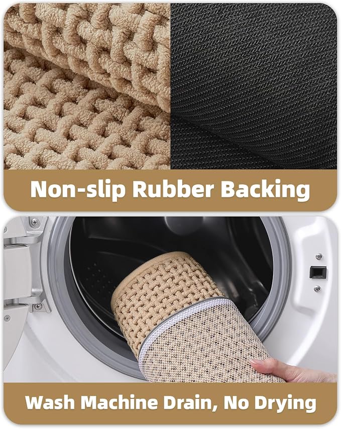 Color&Geometry Rubber Backed Waffle Bath Mat Non Slip Machine Washable Bathroom - Image 7