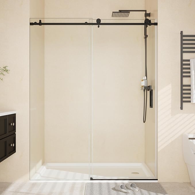 56" to 60" Adjustable Width x 76" Height Frameless Sliding Shower Door by IDEALHOUSE