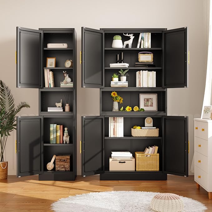 66.93" Tall Narrow Bathroom Cabinet, Steel Corner Floor Cabinet - Image 2