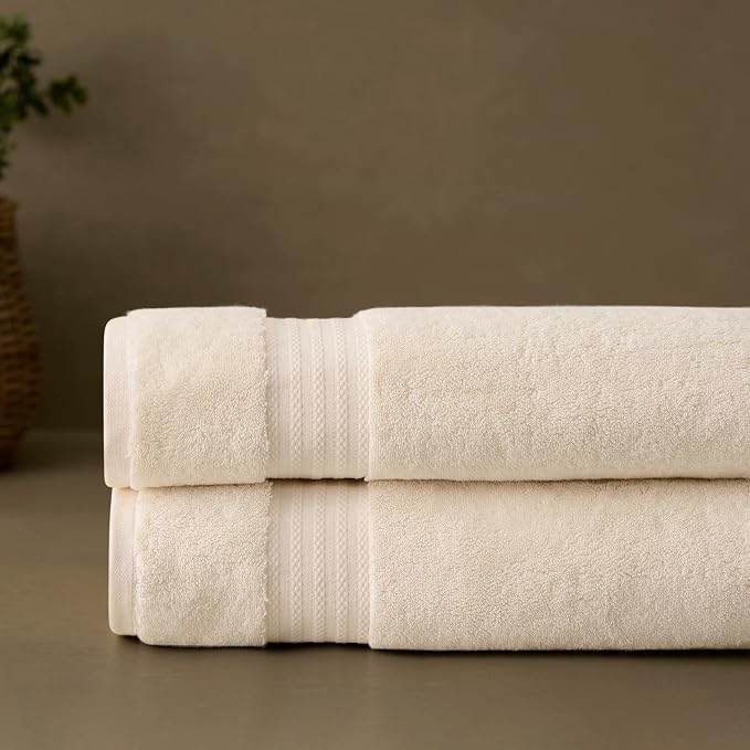 Fabdreams 100% Organic Cotton Bath Sheet Set of 2 700 GSM Oversized Towels by Fabdreams