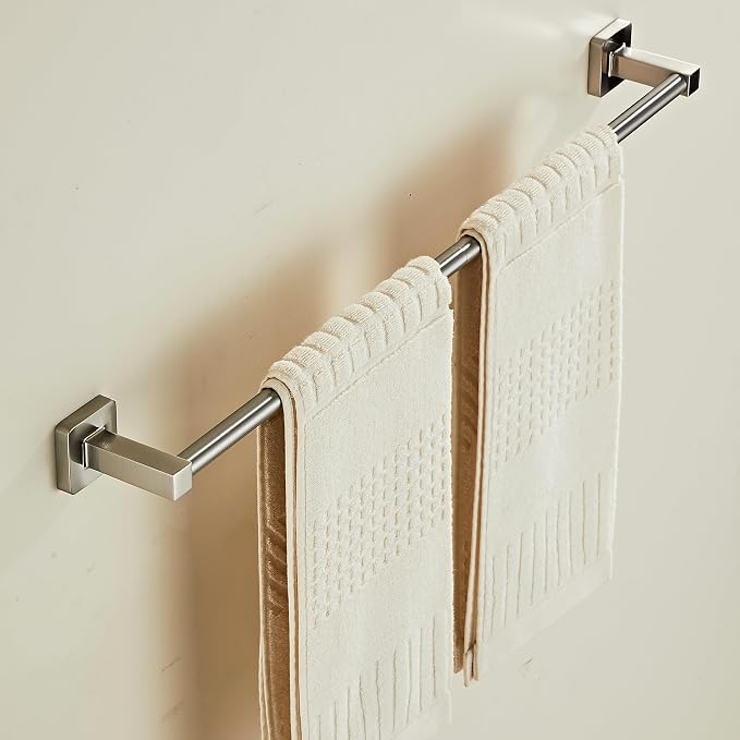Bathroom Wall Mounted Towel Rack, 24 Inch Brushed Nickel Towel Bar - Image 3