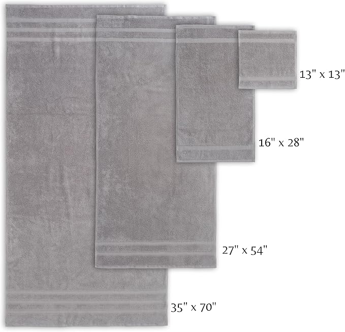 SOFE H&L | Olea Luxury Cotton Turkish Bath Towels Set of 4 Cool Gray | Premium - Image 4