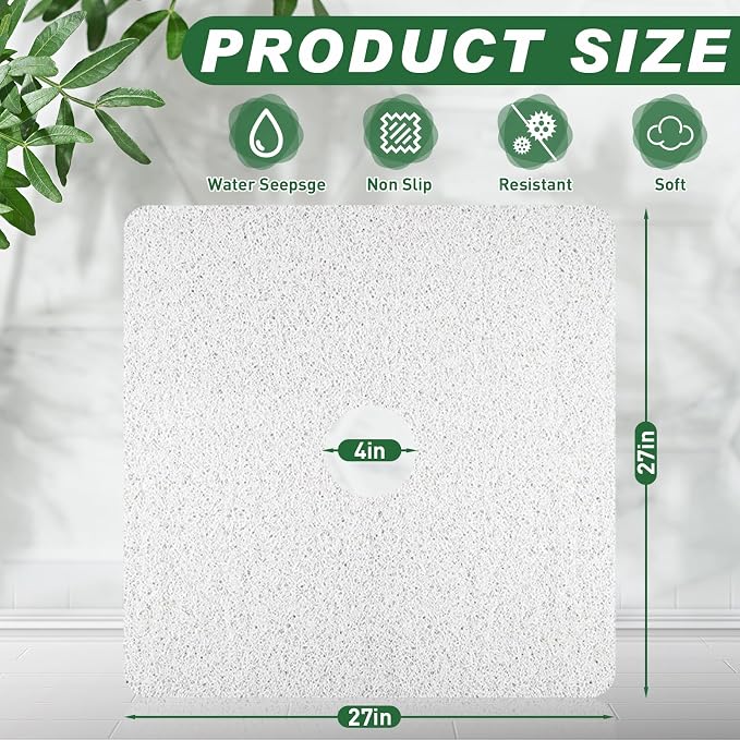 Shower Mat Non Slip, 27 x 27 Inch Extra Large Bath Mat - Image 2