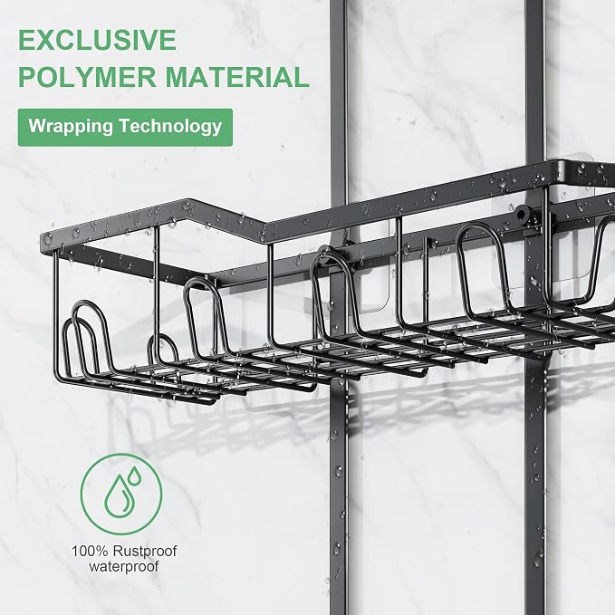 Shower Caddy Hanging, Rustproof Anti-Swing Shower Organizer, Hanging Bathroom - Image 5