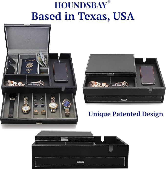 HOUNDSBAY Admiral Dresser Valet Box & Mens Jewelry Box Organizer - Image 6