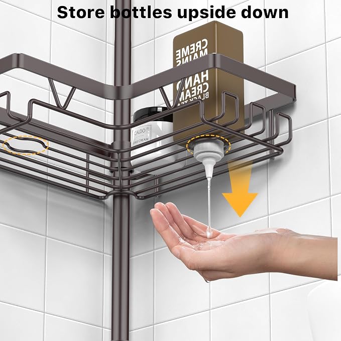 KEGII 4-Tier Corner Shower Caddy Tension Pole - Image 5