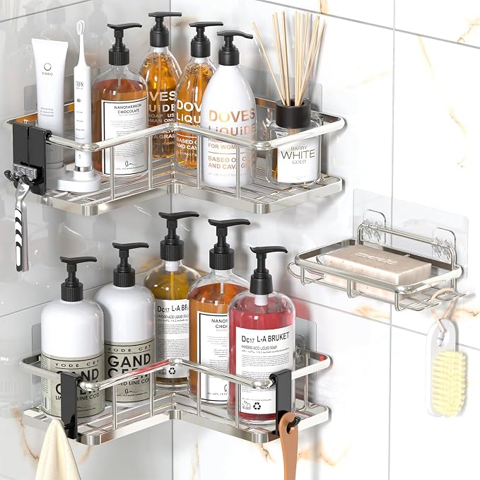 YASONIC Corner Shower Caddy Organizer, Large Capacity Shower Storage Rack by YASONIC