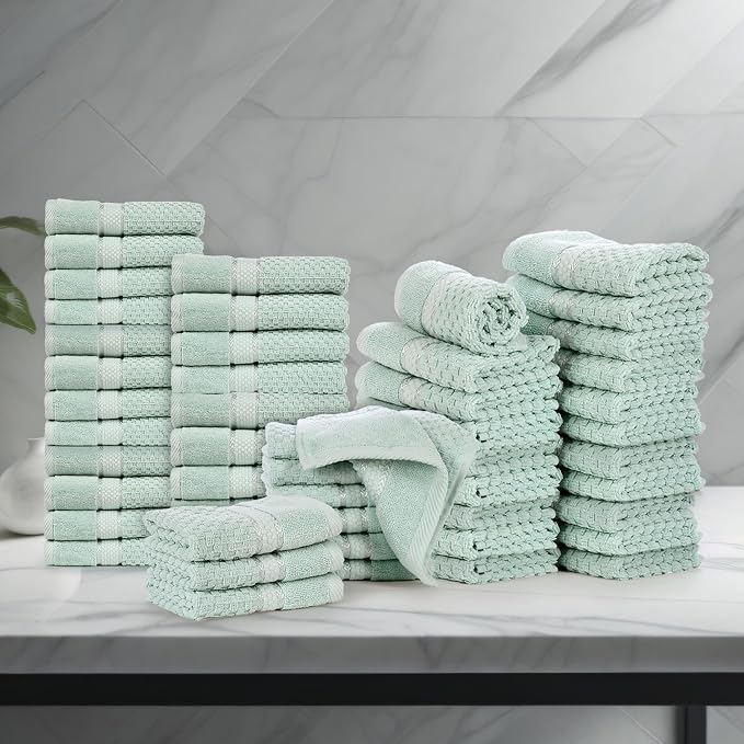 Ample Decor 100% Cotton Washcloths Set of 50 - Image 2