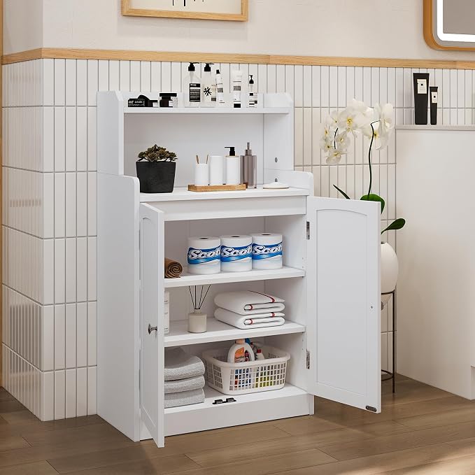 40 Inch Bathroom Storage Cabinet, Freestanding Organizer - Image 7