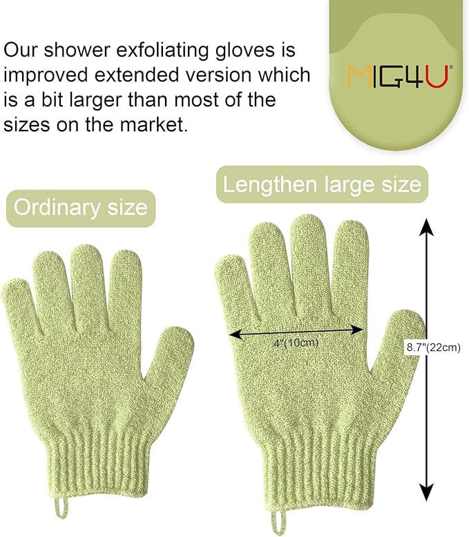 MIG4U Shower Exfoliating Scrub Gloves, Bathing Gloves Body Wash Dead Skin - Image 6
