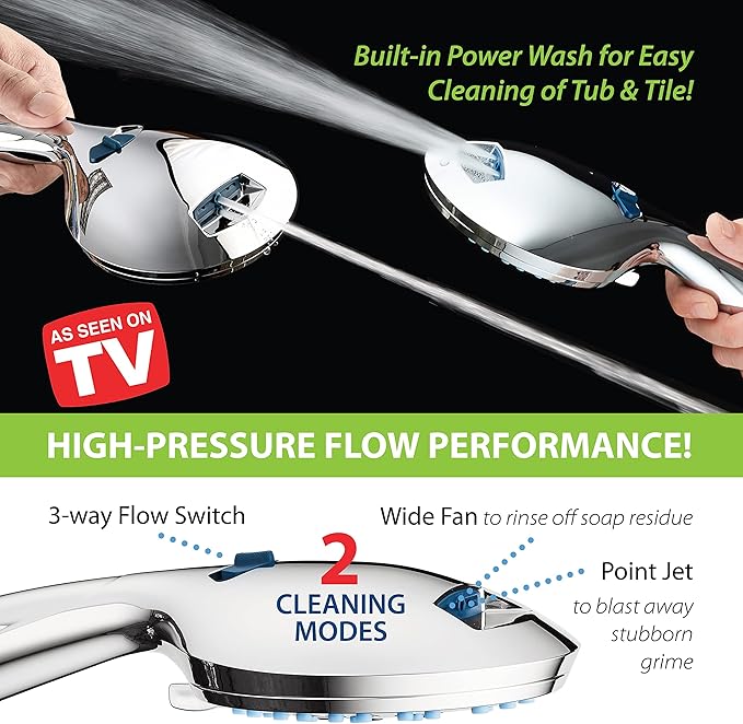Hotel Spa AquaCare As-Seen-On-TV High Pressure Handheld & Rain 50-mode 3-way - Image 9
