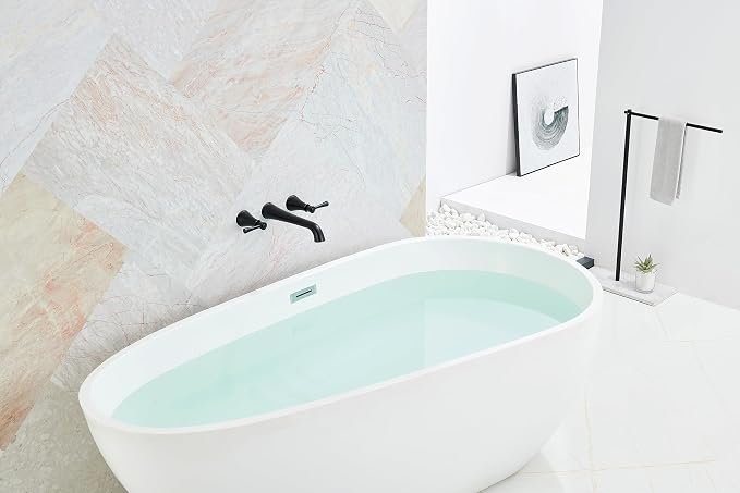 SITGES High Flow Matte Black Wall Mount Bathtub Faucet - Image 5