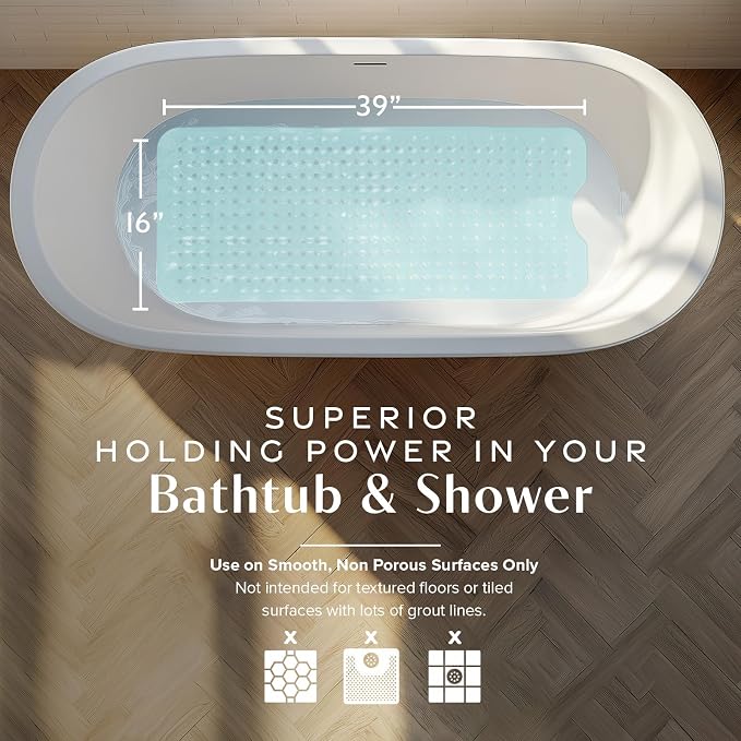 SlipX Solutions Power Grip Bathtub Safety Mat | Precision Grip Technology - Image 3