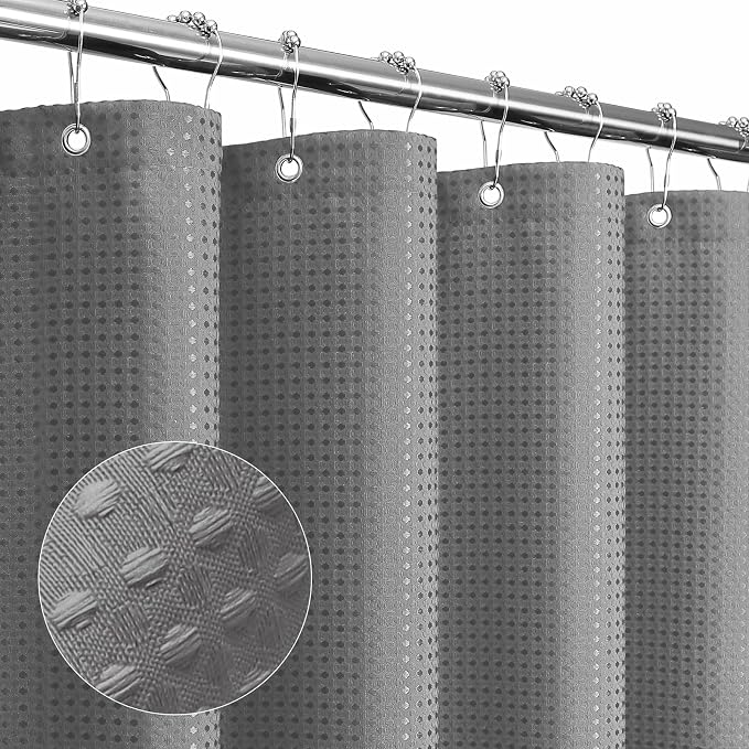 Gibelle Small Stall Shower Curtain 36 x 72, Narrow Half Waffle Weave Textured by Gibelle