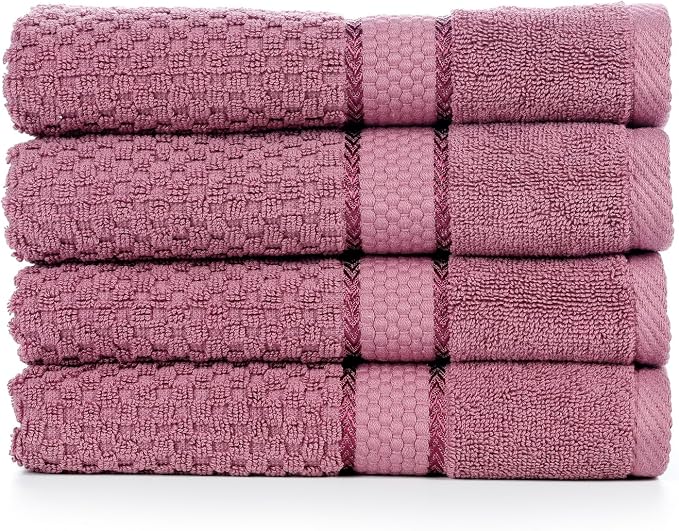 Ample Decor 100% Cotton Grape Purple Hand Towel - Image 8