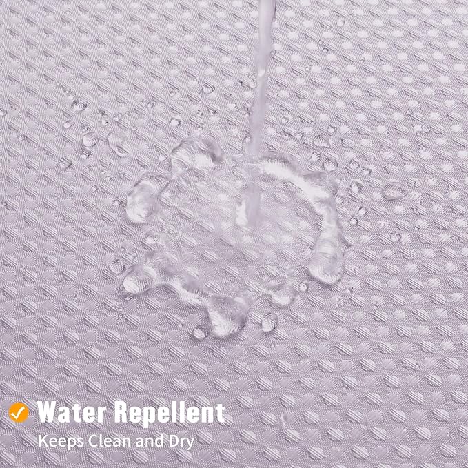 MitoVilla No Hooks Needed Purple Waffle Shower Curtain Liner Set, Modern Waffle - Image 6