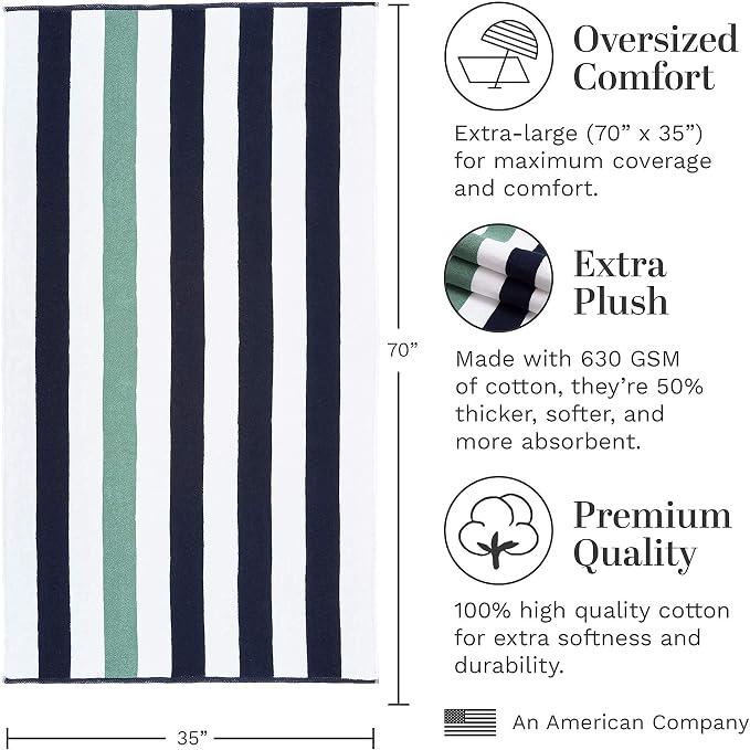 Laguna Beach Textile Co. Striped Cabana Beach Towel - Image 4