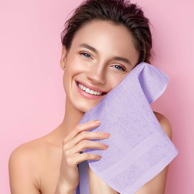 GLAMBURG Ultra Soft 12-Piece Washcloths Set 13x13-100% Ringspun Cotton - Image 5