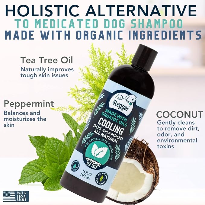 4Legger Organic Dog Shampoo, Cooling Peppermint Tea Tree Dog Shampoo - Image 2