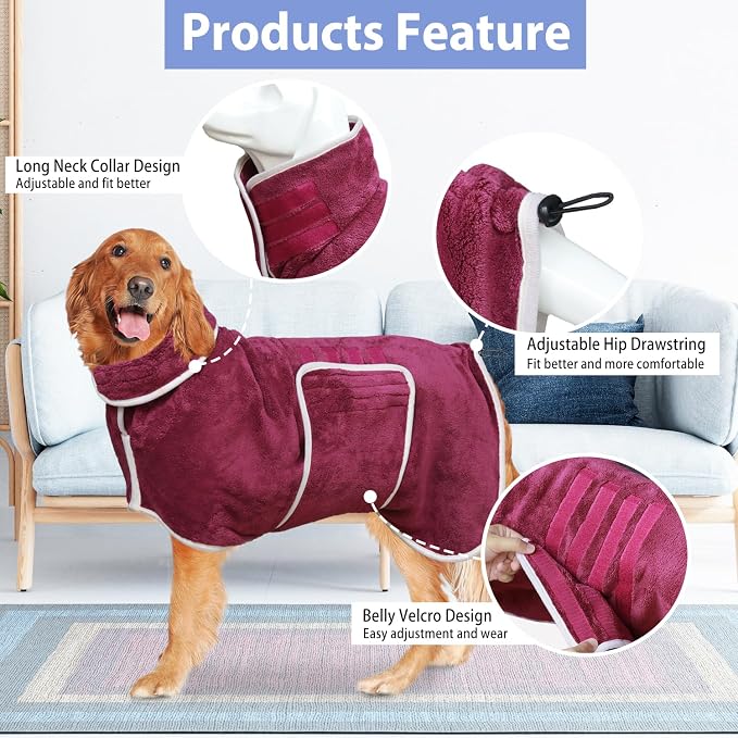 Dog Bathrobe Towel Drying Coat - Image 2