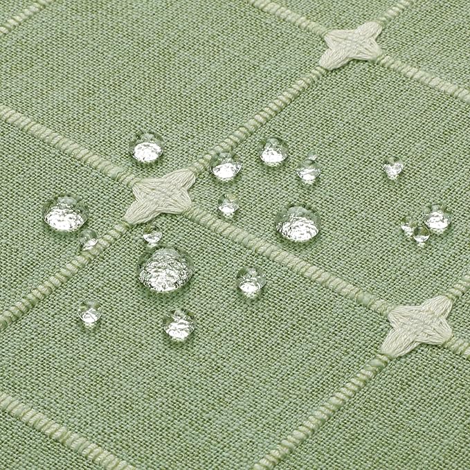 MitoVilla Sage Green Boho Farmhouse Shower Curtains - Image 6