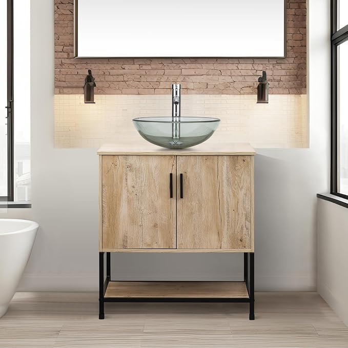 UEV Rustic Oak 30" Bathroom Vanity by YourHomeExcellentVendor