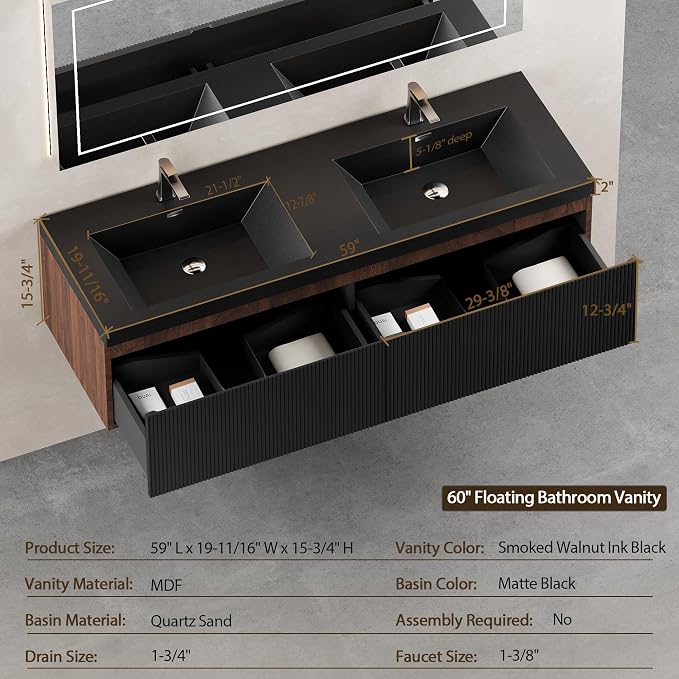 60'' Floating Bathroom Vanity - Image 2