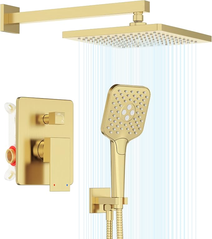 Gabrylly Shower System Gold, Wall Mounted Shower Faucet Set by GABRYLLY