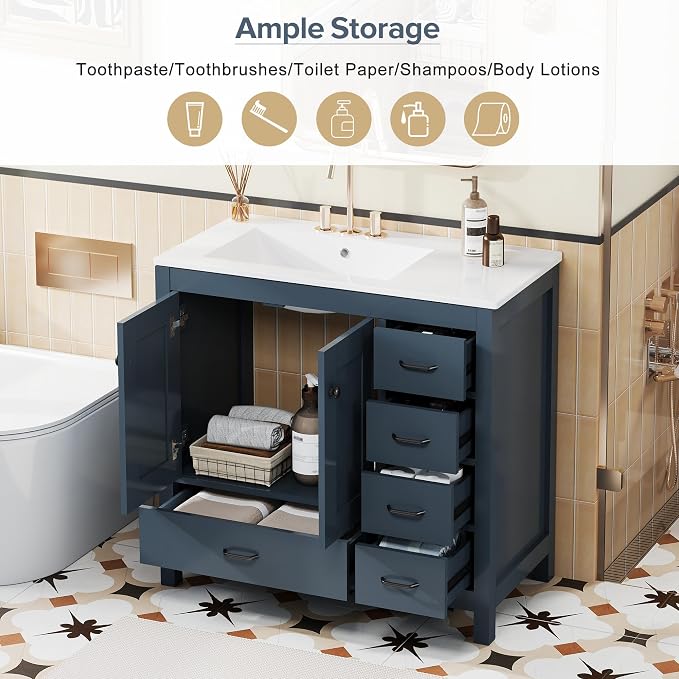 Harper & Bright Designs 36" Bathroom Vanity - Image 6