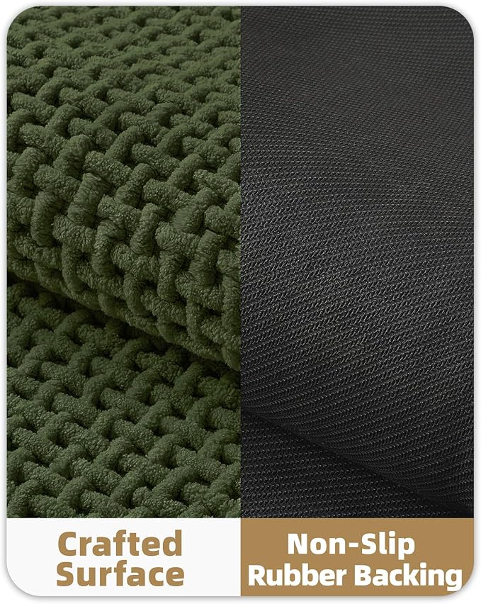 Color&Geometry Rubber Backed Waffle Bath Mat Non Slip Machine Washable Bathroom - Image 5