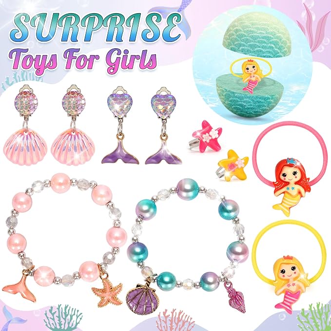 8 Packs Mermaid Bath Bombs for Kids Girls, Bubble Bath Bomb Kit - Image 3