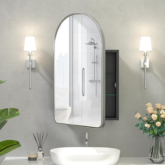 20x31 Inch Arched Medicine Cabinet by Mepplzian