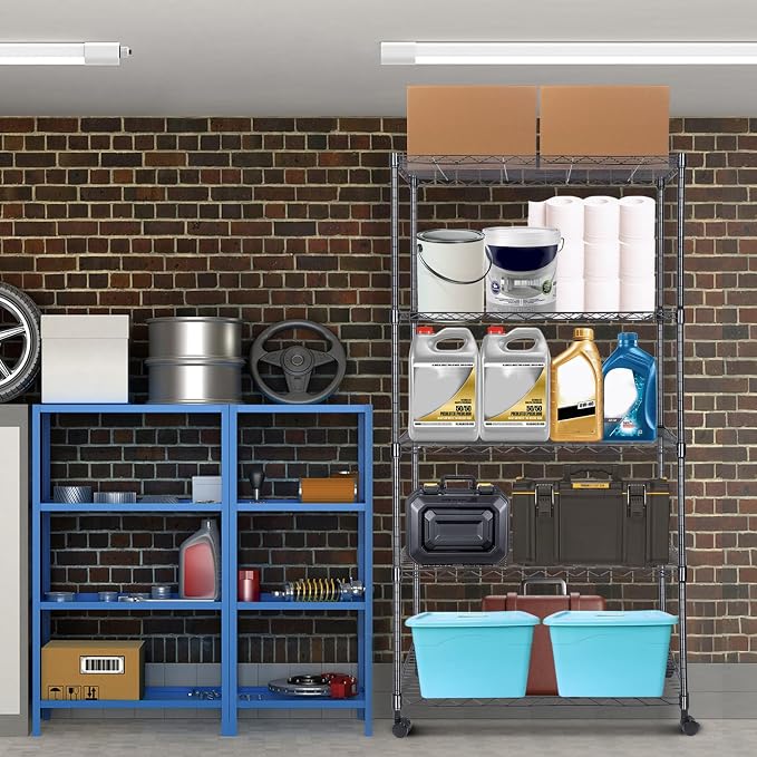 Whitmor 5 Tier Shelving Unit, Adjustable Storage Shelves - Image 2