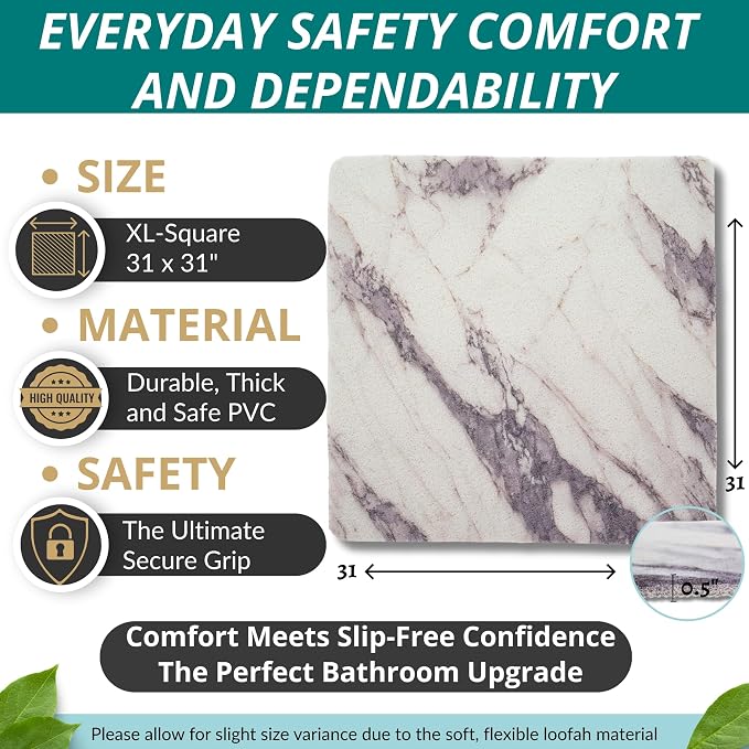 Extra Large Square Shower Mat Non Slip - Image 3