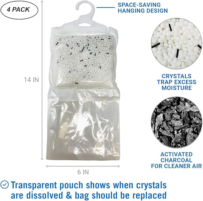 4 Pack Moisture Absorber Hanging Bags, Boat Dehumidifier - Image 2