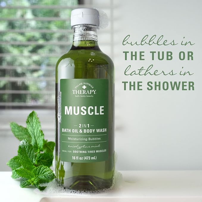 Village Naturals Therapy Muscle Foaming Bath Oil and Body Wash 16 oz. 2 pack - Image 7
