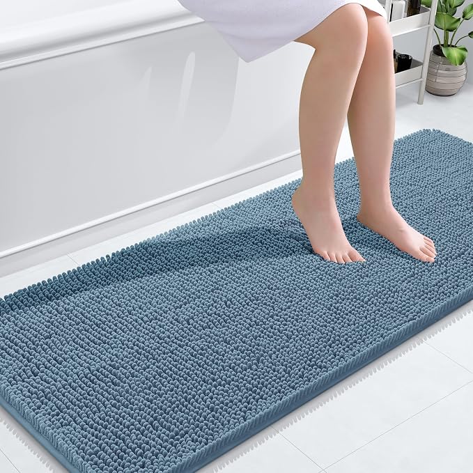 OLANLY Bathroom Rugs 59x20, Extra Soft Absorbent Chenille Bath Rugs, Rubber by OLANLY