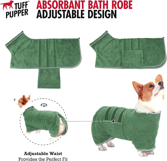 Tuff Pupper Fast Drying Dog Bath Robe | 800 GSM Plush Dog Towel - Image 4