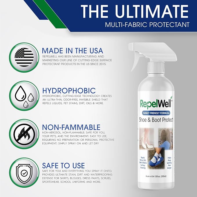Shoe & Boot Stain & Water Repellent Eco-Friendly, Pet-Safe Spray Keeps Fabric - Image 5