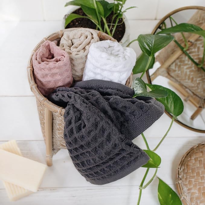 sea me at home Waffle Washcloths Set, 100% Turkish Cotton - Image 6